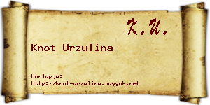Knot Urzulina névjegykártya